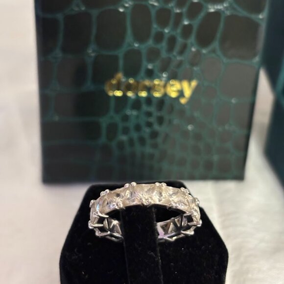 Dorsey Theodora Double Trillion Ring (White Sapphires) in Silver - size 8 - Picture 7 of 16